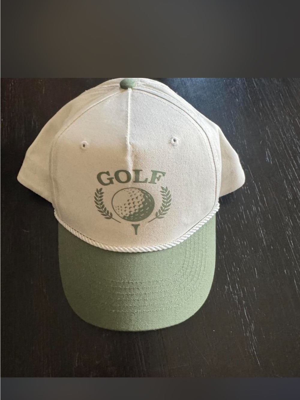 Golf Embroidered Two-Tone Cap - Cream & Olive
